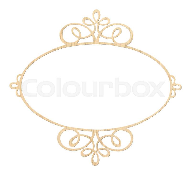 Pattern of wood frame carve flower on white background, stock photo