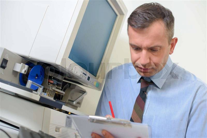 Operation research analyst at work, stock photo