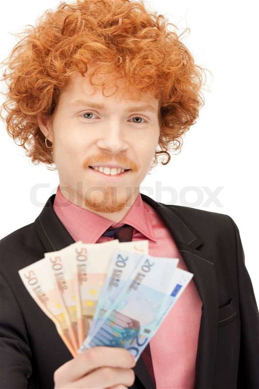 Picture of handsome man with euro cash money, stock photo - 2384324-picture-of-handsome-man-with-euro-cash-money