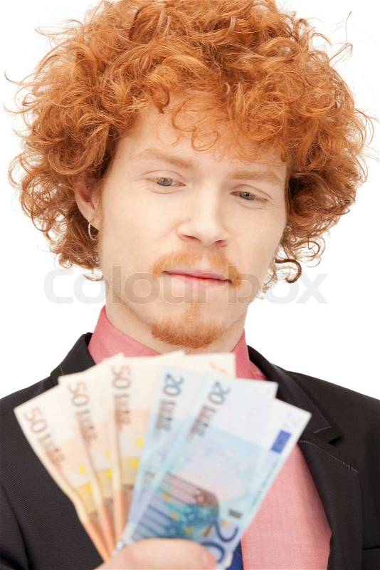 Picture of handsome man with euro cash money, stock photo - 2387267-picture-of-handsome-man-with-euro-cash-money
