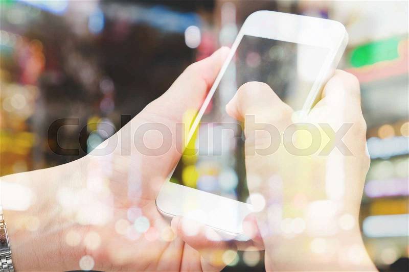 People Using a Smart Phone background,Communication technology,Social media life, stock photo