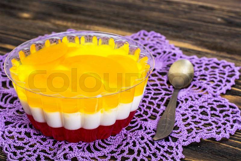 Multi-color jelly in plastic molds. Studio Photo, stock photo
