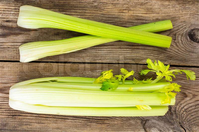 Juicy stemmed celery. Studio Photo, stock photo