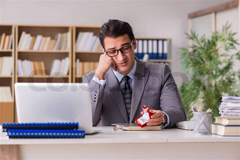 Sad man in online dating concept, stock photo