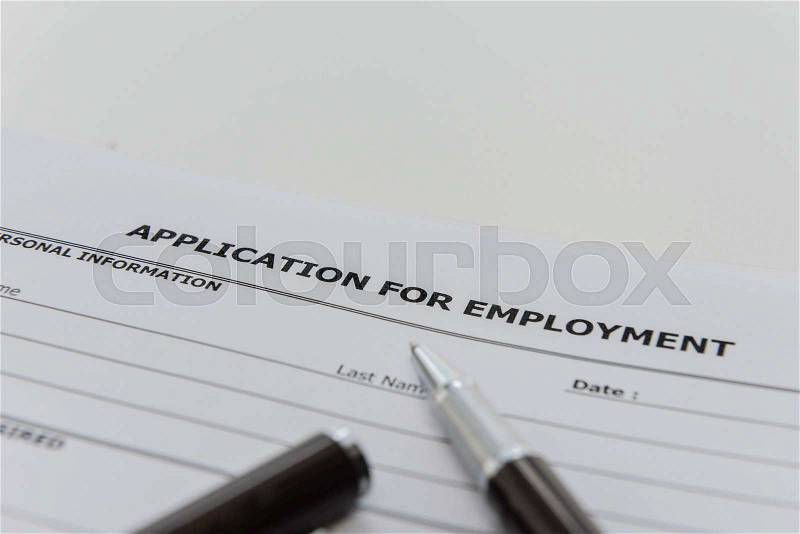 Application form to applying for a job, stock photo
