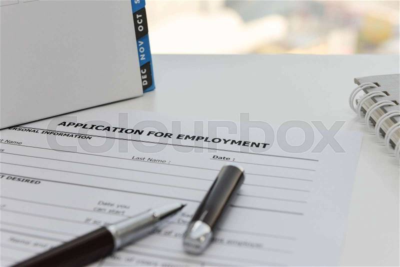 Application form to applying for a job, stock photo