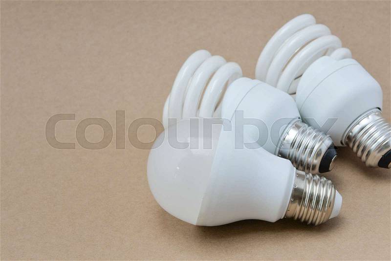 LED bulb and Fluorescent bulb - The choice of lighting for saving, stock photo
