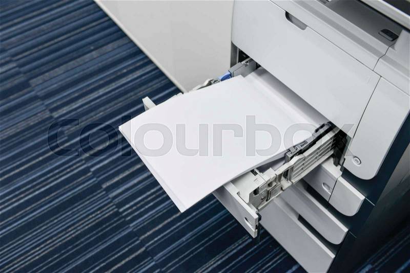 Reload paper to printer tray, stock photo