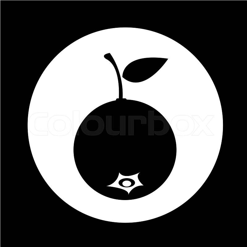 Blueberry fruit icon, vector