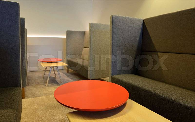 Interior corner for separated meetings, stock photo