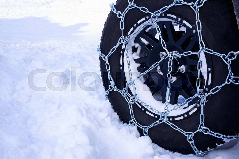 The chains snow for a wheel car, stock photo