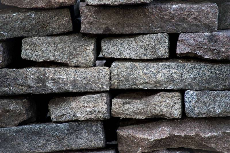 Close-up of stack of granite stone, tiles, stock photo