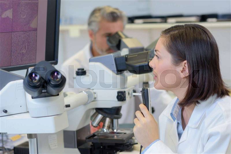 Conducting a research, stock photo