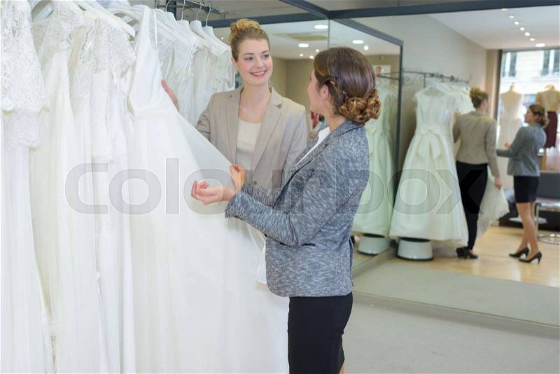 Wedding planner and customer, stock photo