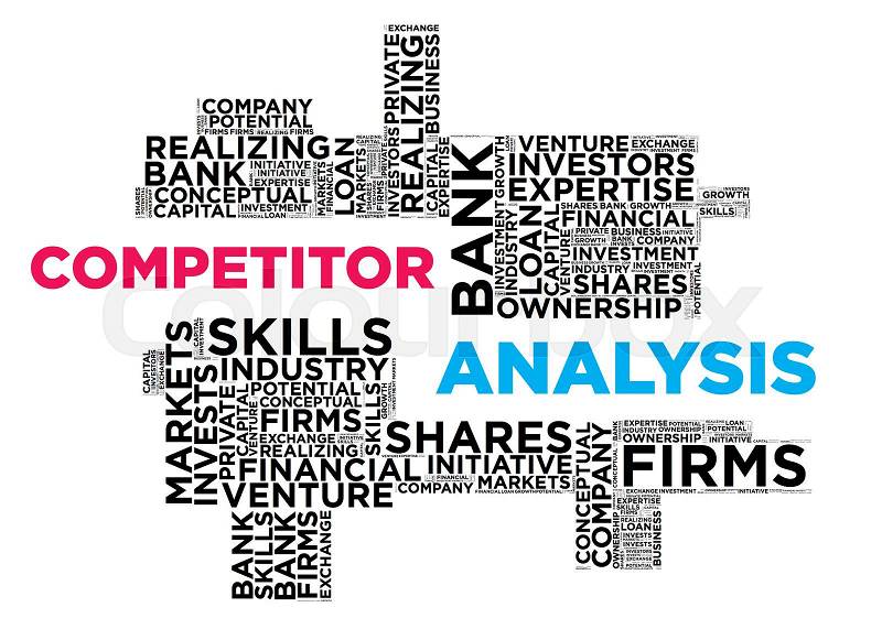 Wordcloud with Competitor Analysis, stock photo