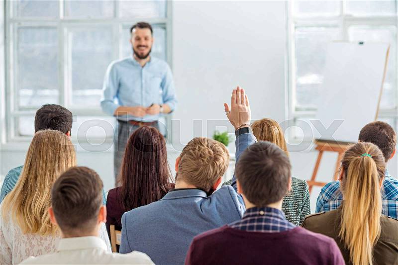 Speaker at Business Meeting in the conference hall. Business and Entrepreneurship concept, stock photo