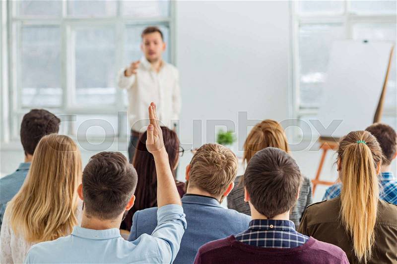 Speaker at Business Meeting in the conference hall. Business and Entrepreneurship concept, stock photo