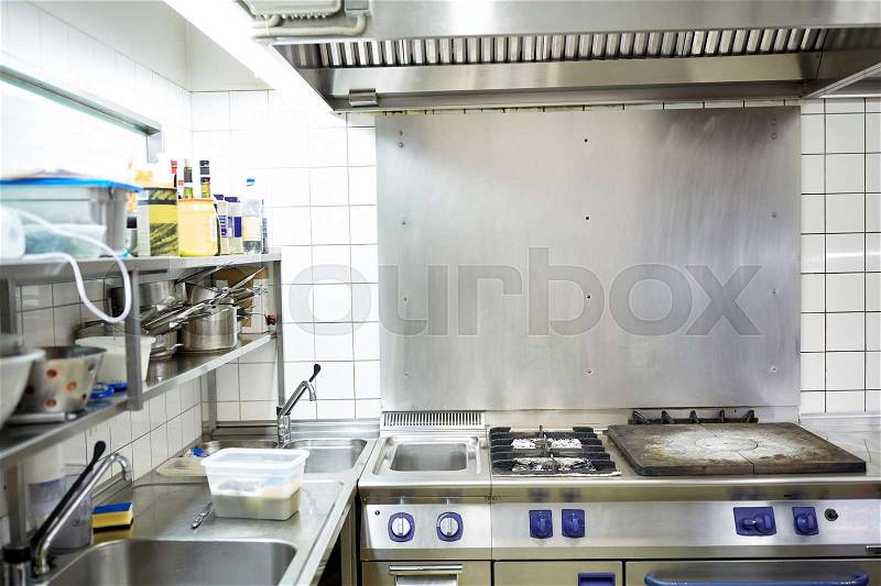 Cooking and public catering concept - restaurant professional kitchen equipment, stock photo