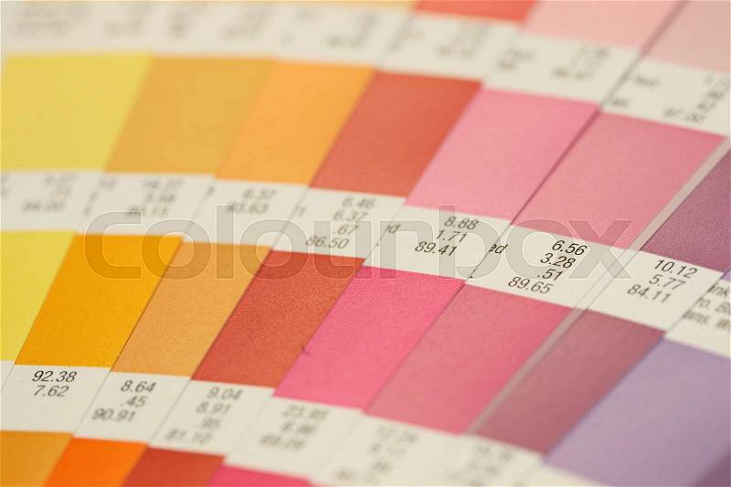 Close-up on color guide scheme, stock photo