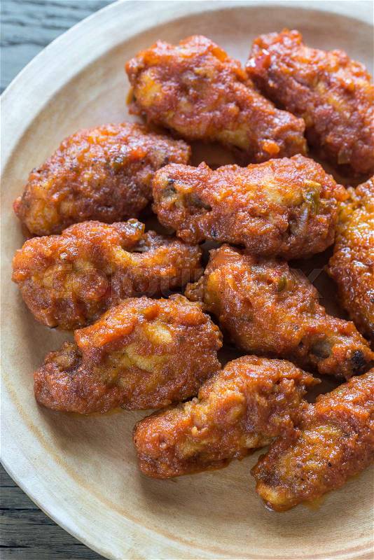 Fried chicken wings, stock photo