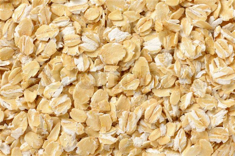 Pile of oat flakes - full frame, stock photo