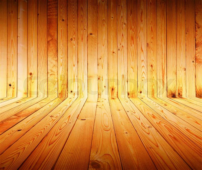 Gradient of brown and yellow wood plank texture background, stock photo