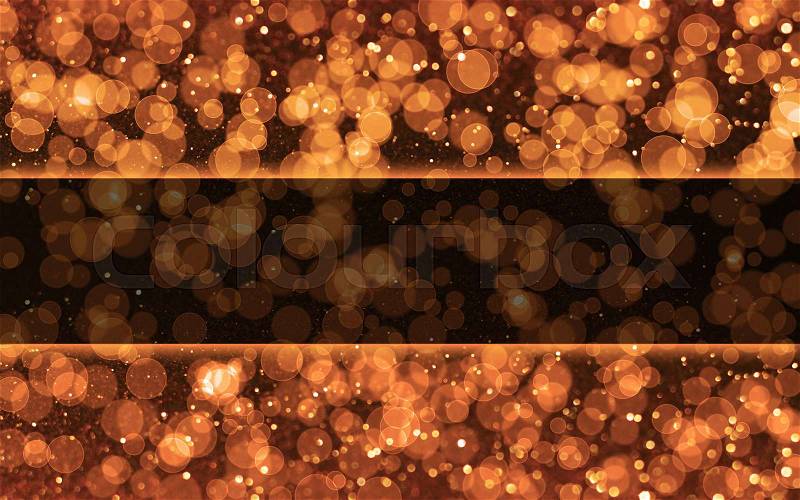 Rose gold and black glitter bokeh background with copy space, stock photo