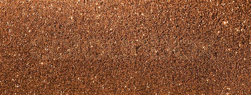 Copper glitter texture abstract banner background, stock photo