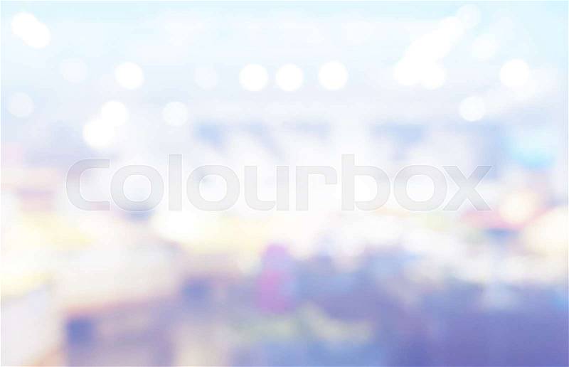Colorful bokeh blur of department store shopping background, stock photo