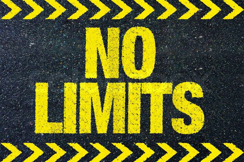No limits word on road, stock photo