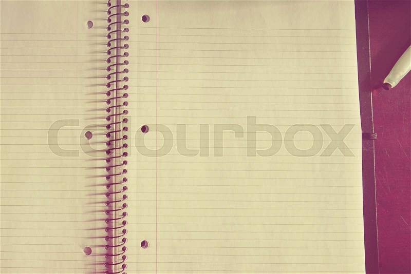 Vintage grunge page old school notebook paper, stock photo