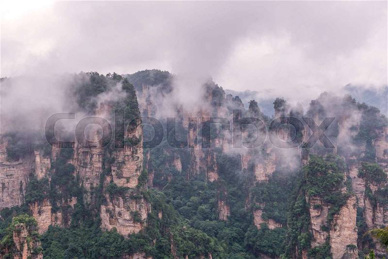 Zhangjiajie National forest park at Wulingyuan Hunan China, stock photo