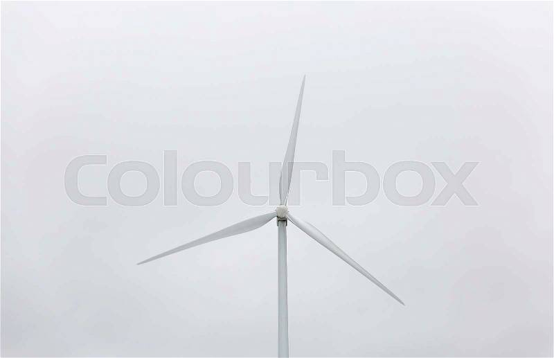 Wind Power Station with Gray Sky, stock photo