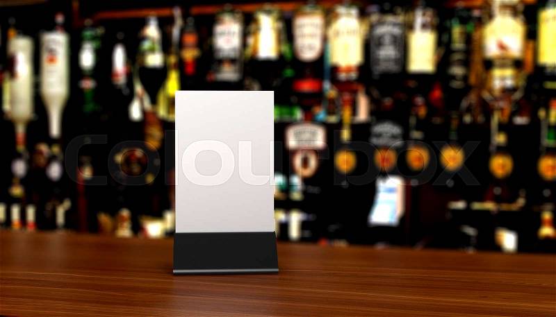 Table Tent on Table in Bar , stock photo