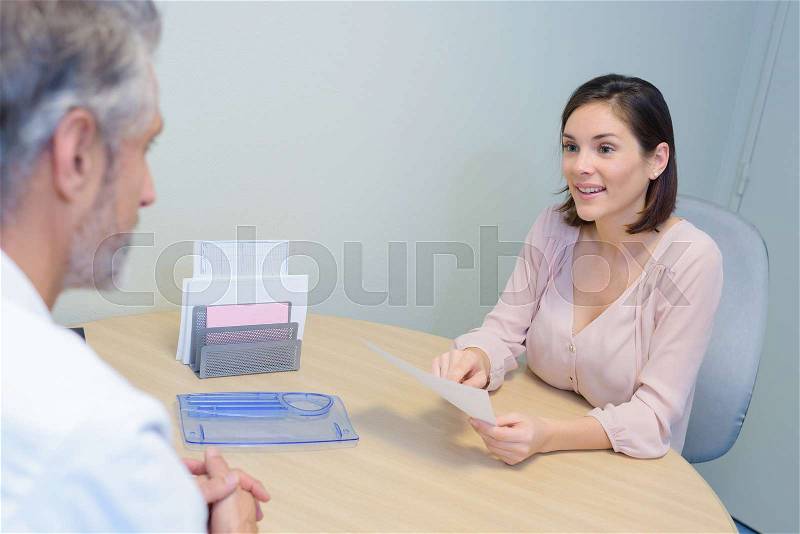 Meeting with a client, stock photo