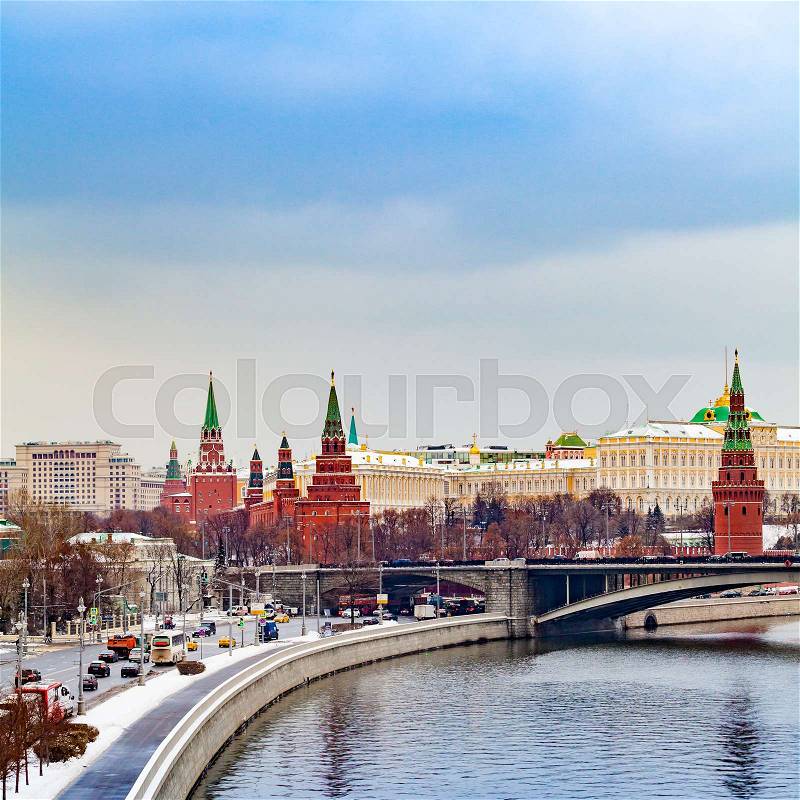 The Kremlin, Moscow, Russia. kremlin in winter, stock photo
