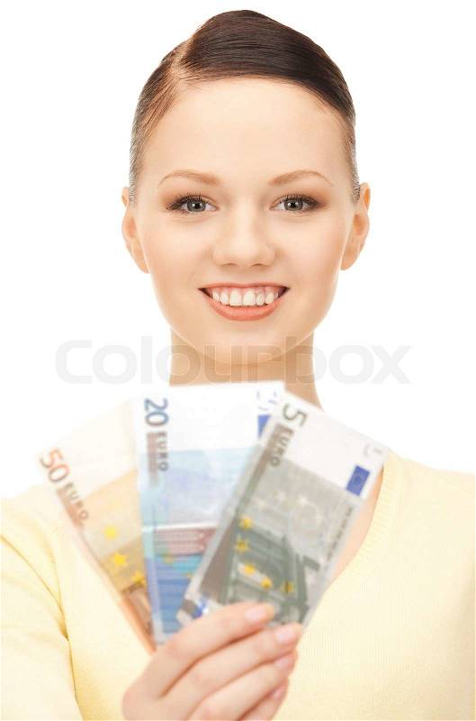 Picture of lovely woman with euro cash money, stock photo - 2452839-picture-of-lovely-woman-with-euro-cash-money