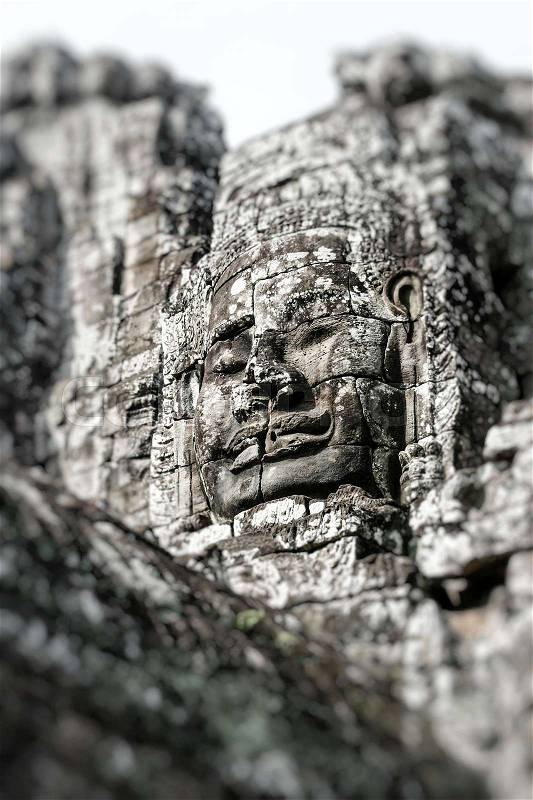 Stone murals and sculptures in Angkor wat, Cambodia , stock photo