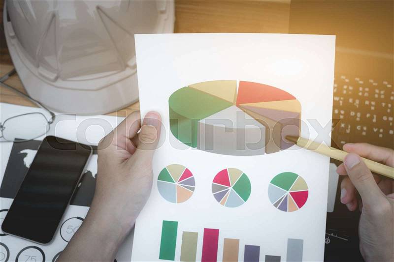 Business technology concept,business people discussing the charts and graphs showing the results of their successful teamwork,selective focus. , stock photo
