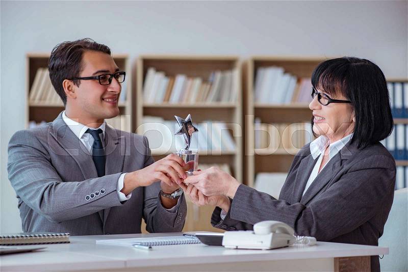 Employee of the month award, stock photo