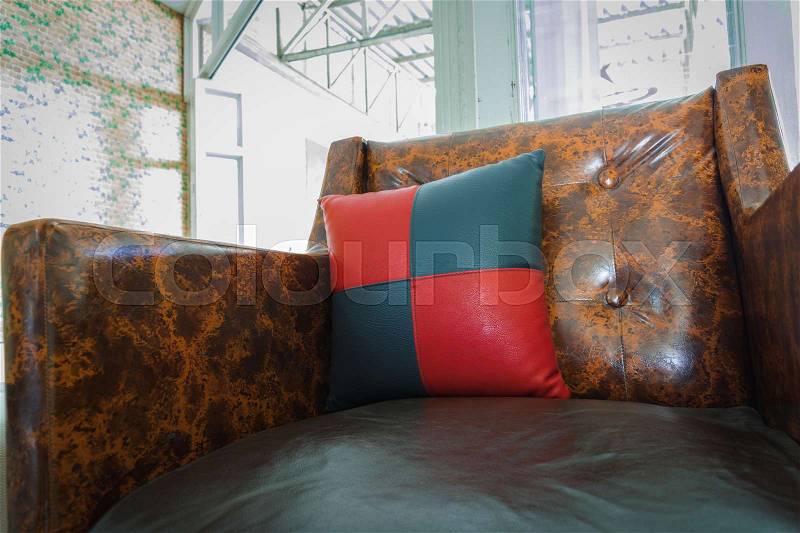 Retro sofa in coffee shop , decoration concept, stock photo