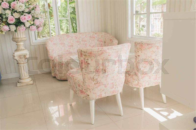 Set of table in coffee shop , decoration concept, stock photo