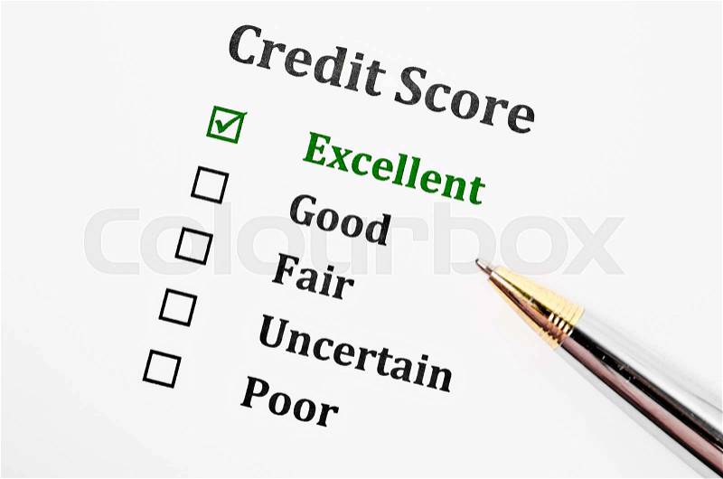 Credit score form with pen, stock photo