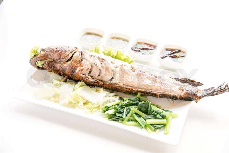 A grill fish in order thai food, stock photo