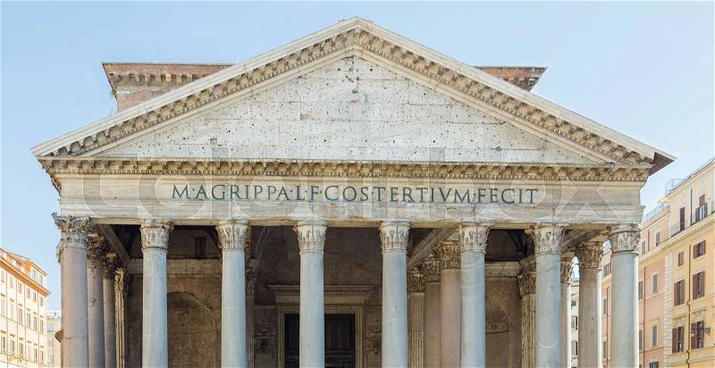 Pantheon in Rome with blue sky, stock photo