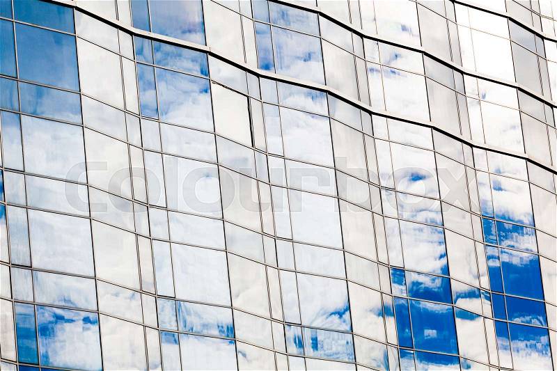 Modern building glass wall. glass wall design background, stock photo