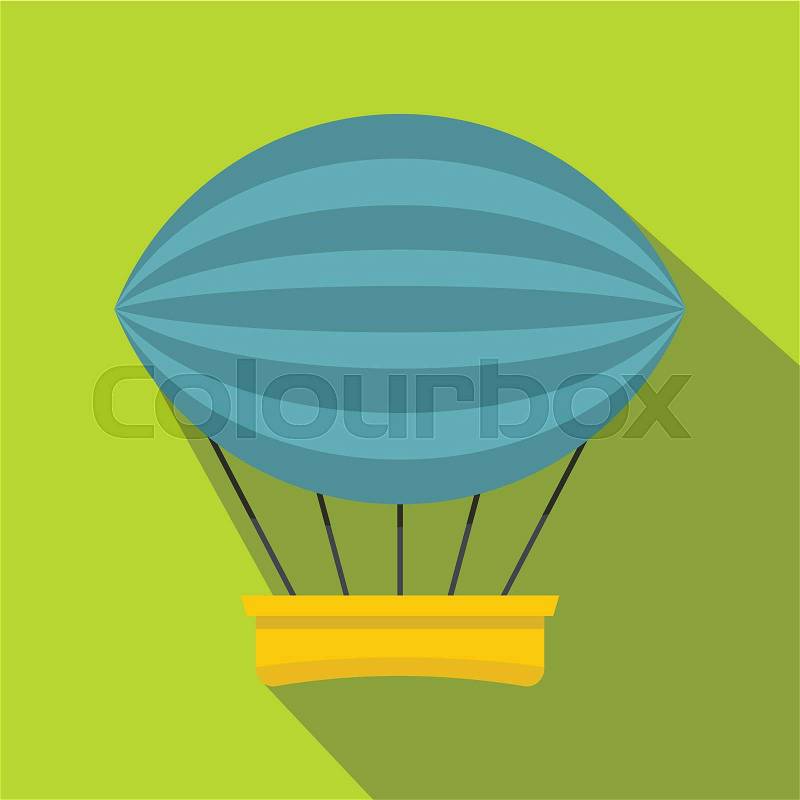 Aerial transportation icon. Flat illustration of aerial transportation vector icon for web isolated on lime background, vector