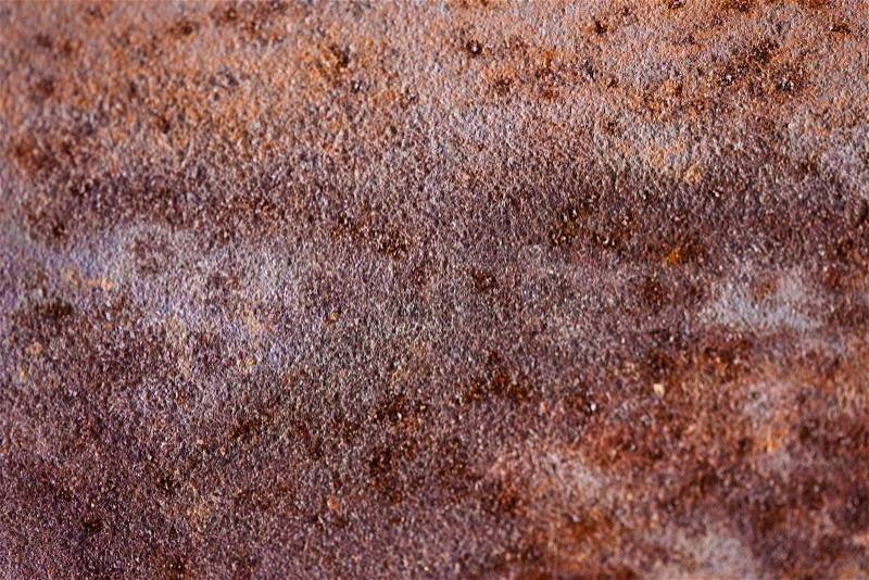 The metal plate badly damaged by rust, stock photo