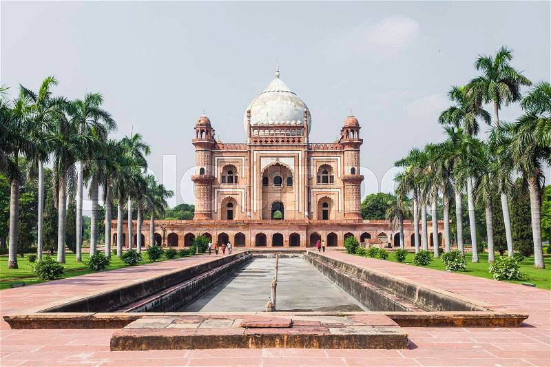 Tomb of Safdarjung in New Delhi, India. It was built in 1754 in the late Mughal Empire style, stock photo