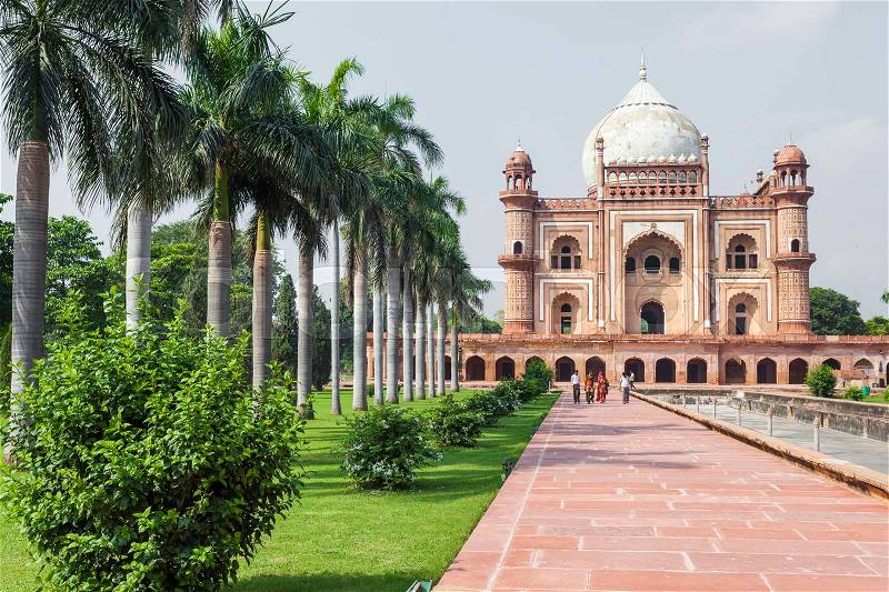 Tomb of Safdarjung in New Delhi, India. It was built in 1754 in the late Mughal Empire style, stock photo